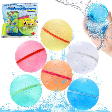 Set X6 Bombas Bombitas De Agua Reutilizables 7 Cm Pis005020