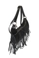 Cartera con flecos Negro