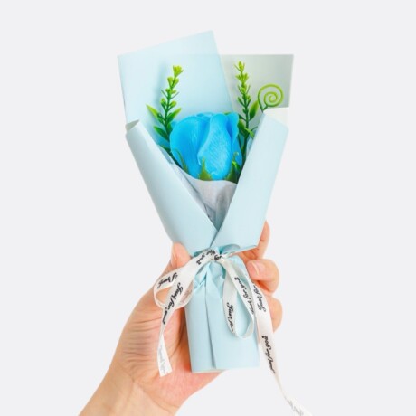 Detalle Flor De Regalo - Jabón En Mini Ramo Celeste
