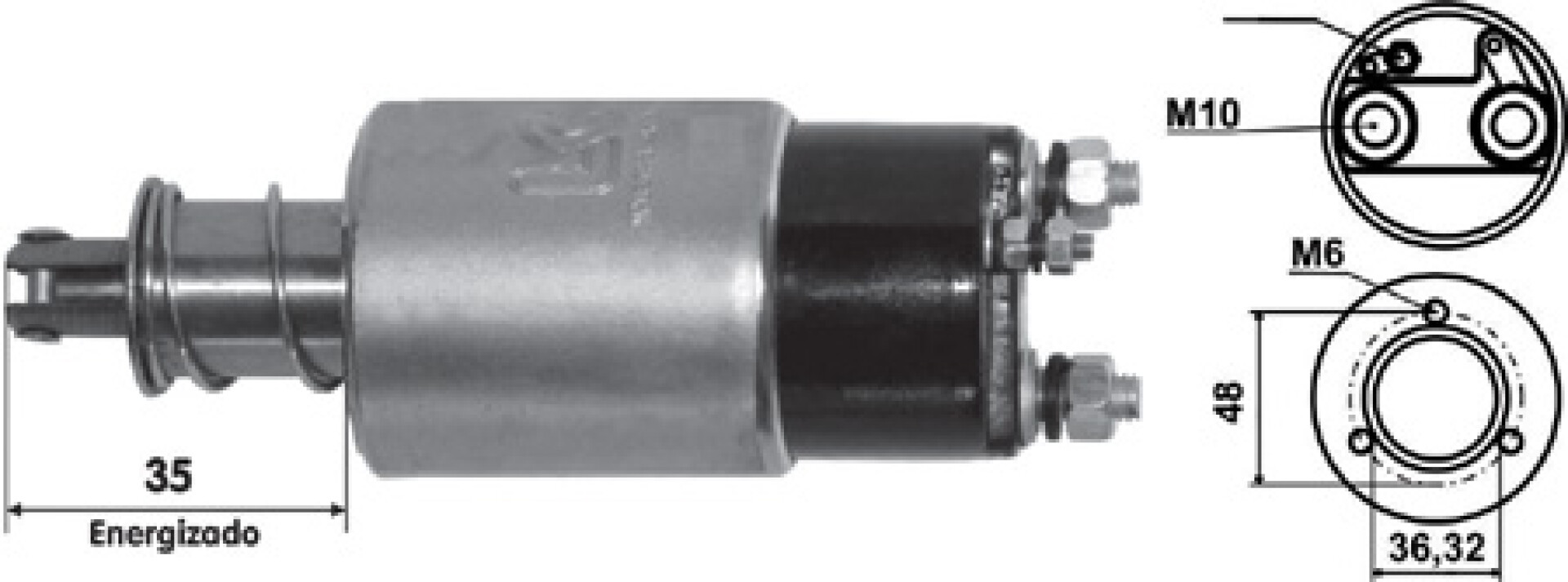 AUTOMATICO DE ARRANQUE JAC MAQUINARIA VIAL CHINA 12V 3 TORNILLOS LC 