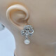 Caravanas oro 18k blanco , brillantes y perla de cultivo Caravanas oro 18k blanco , brillantes y perla de cultivo