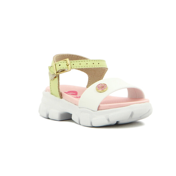 Molekhina Sandalia Casual S/blanca Tira C/hebilla Blanco-menta