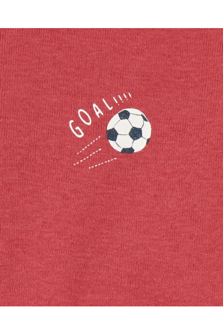 Set tres piezas de algodón, pantalón y dos bodies, diseño fútbol Sin color