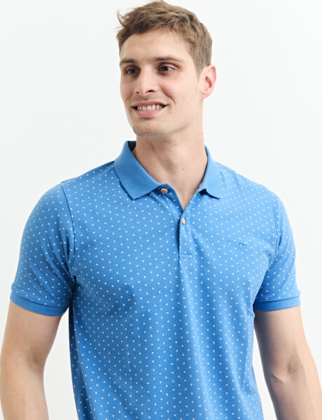 520752 REMERA HARRINGTON LABEL Azul Piedra Melange