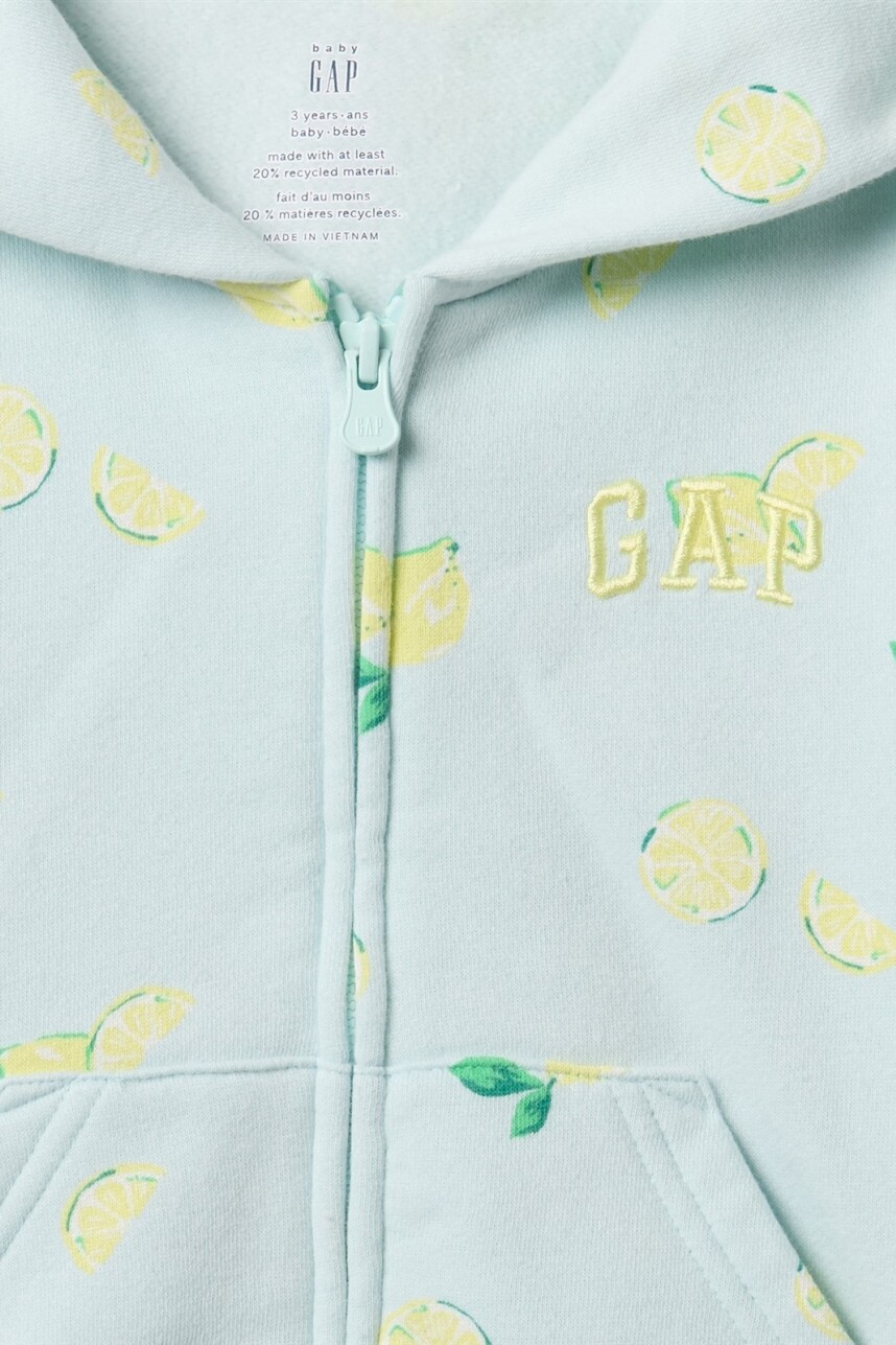 Buzo Canguro Con Cierre Logo Gap Toddler Niña Azul