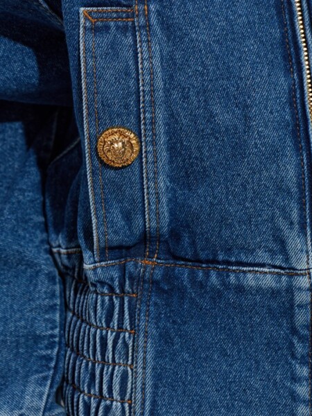 BALMAIN - Campera de Jean Zip-Up Alta Automática