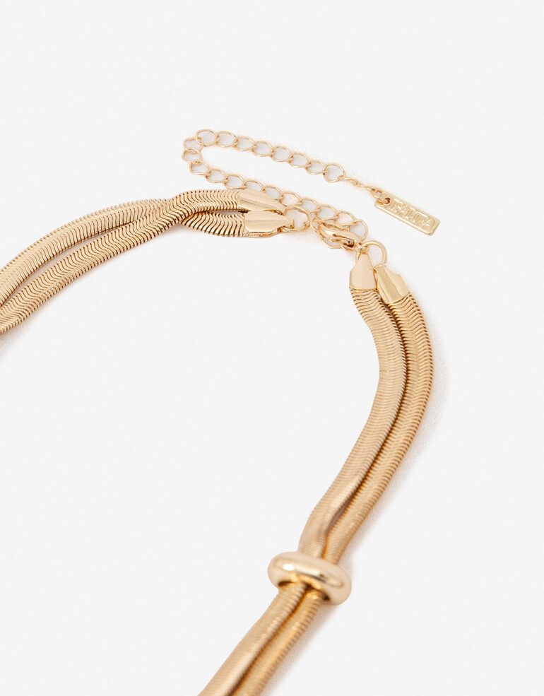 Collares Largos Metal Collar Largo De Metal - Dorado