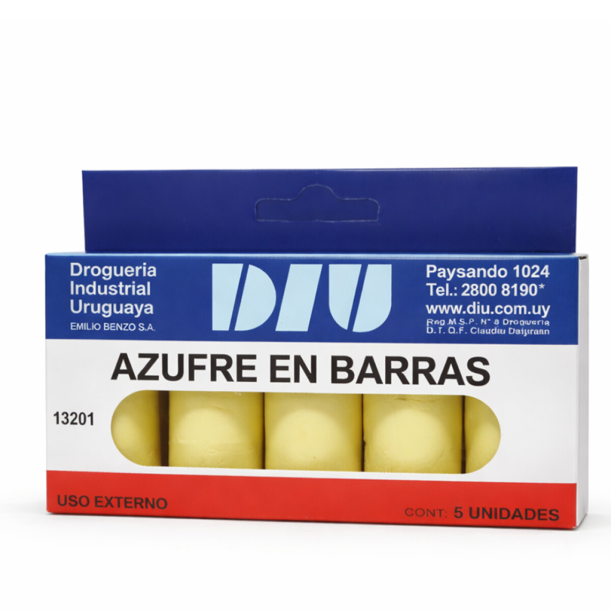 Azufre en Barras DIU 5 Unidades 