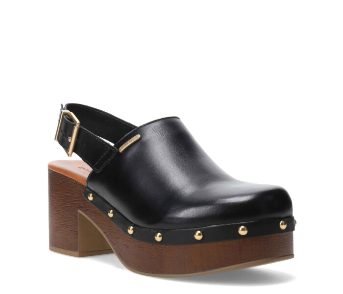 Zapato tipo zueco con pulsera Preto