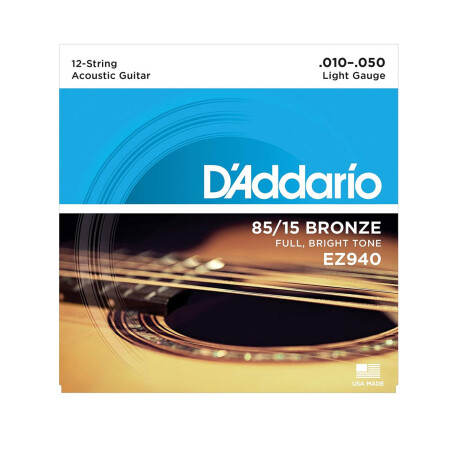 ENCORDADO FOLK DADDARIO EZ940 85 15 BRONZE 12STR ENCORDADO FOLK DADDARIO EZ940 85 15 BRONZE 12STR