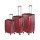 Set de 3 valijas de viaje rígidas Arye con ruedas Bordó