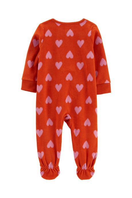Pijama una pieza de micropolar, con pie, estampa búho. Talles 12-24M Sin color