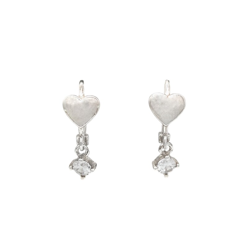 Caravanas Aro Corazón-Plata 925-Piedra Zirconia-CA3058 Conpiedra