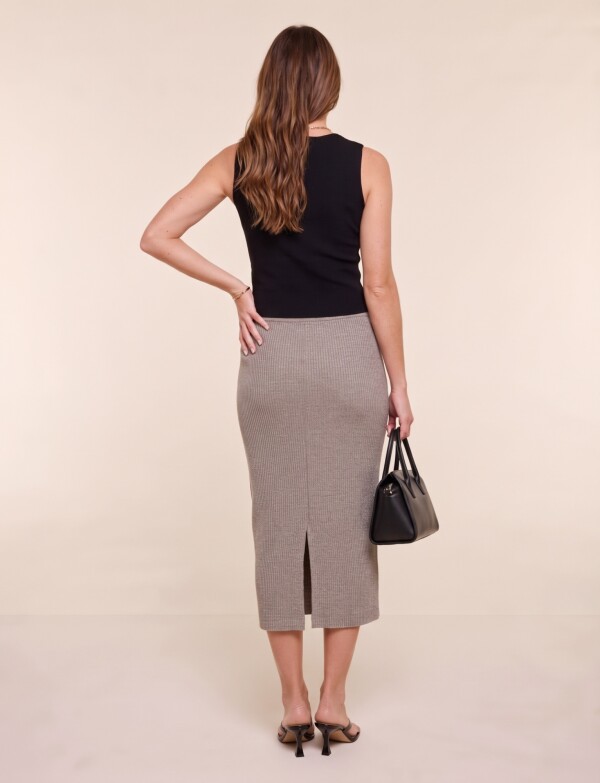 Falda Midi Tejida GRIS