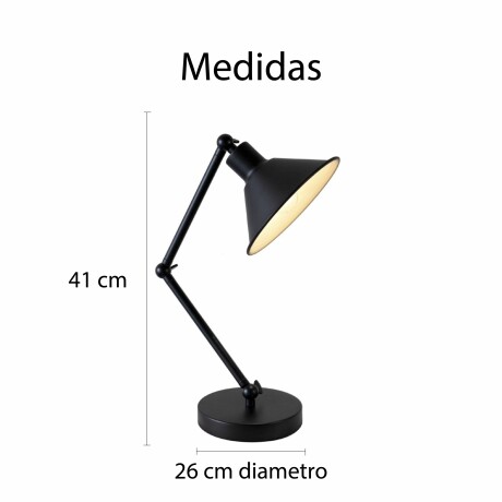 Lámpara De Mesa Diseño Cono Metal Decorativo Moderna Negro