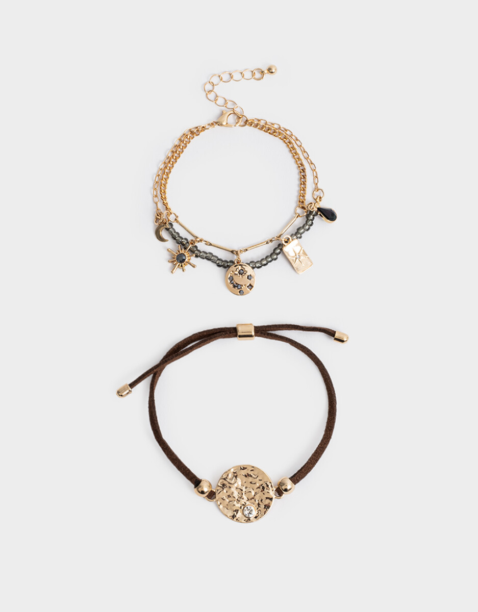 Set 3 Pulseras Flexibles Con Mostacillas 