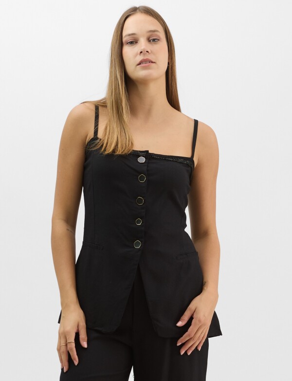 Conjunto Monocromático De Algodón & Lino NEGRO