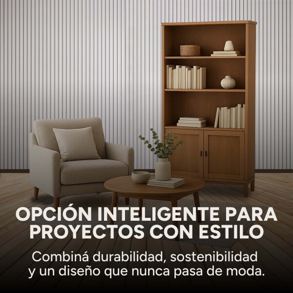 Pack x50 Wpc Simil Madera Wall Panel Lambrin 2.90x16.7 Color Gris Claro