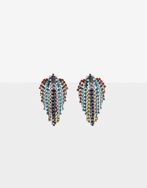 Aros Colgantes Largos Color Aros Largos Strass Multicolor - Combinacion Multicolor