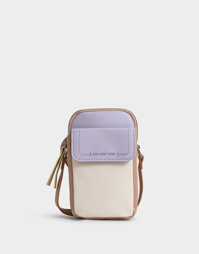 Complemento Marroquinería Color Block Pouch De Cuerina Con Solapa - Combinacion Tricolor
