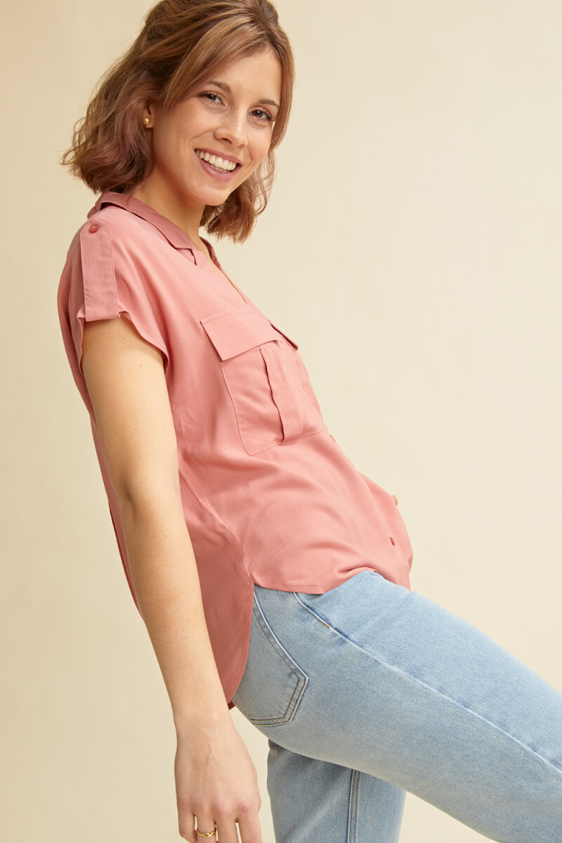 Camisa manga corta - rosa claro 