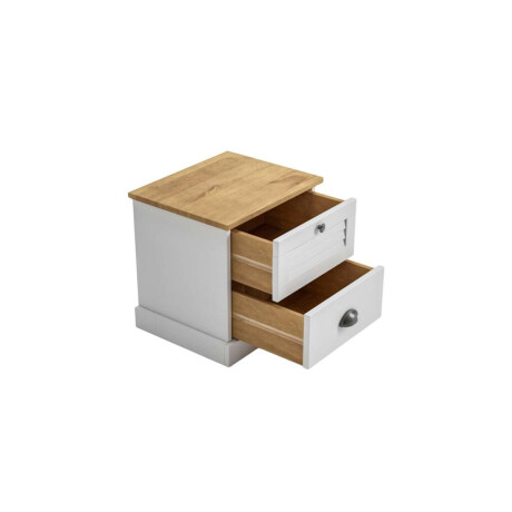 Mesa de Luz 2 Cajones Li­nea Valenciana Blanco