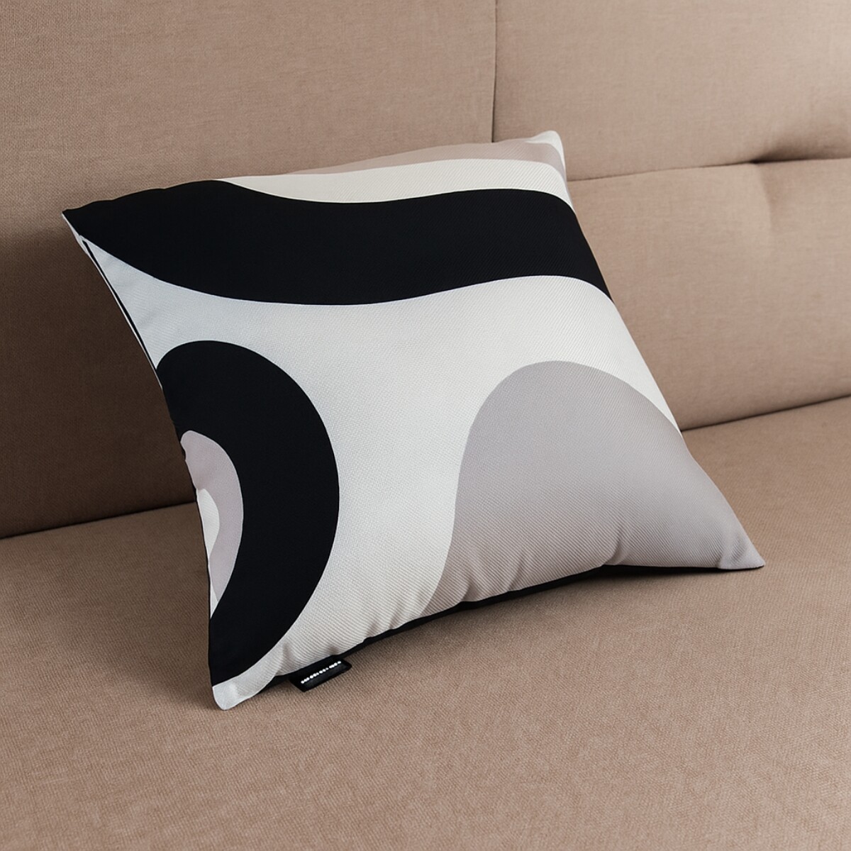Set x4 funda de almohadones lisa 43 x 43 cm - RAYAS NEGRO Y GRIS 