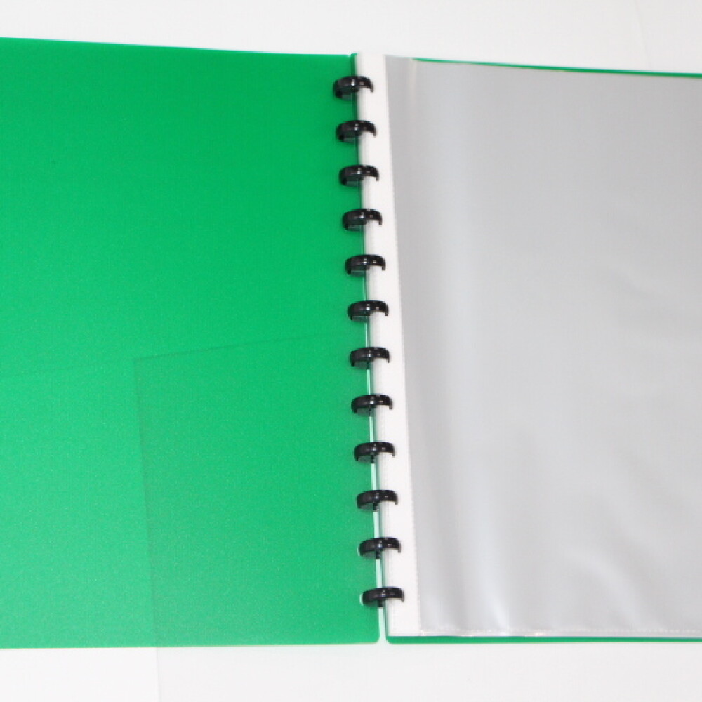 CARPETA TAMAÑO A4 CON 20 FUNDAS REMOVIBLES COLOR VERDE