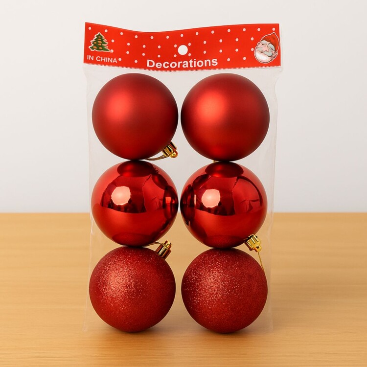 CHIRIMBOLOS BOLAS NAVIDEÑAS TEXTURADAS 8CM X 6 UNIDADES CHIRIMBOLOS BOLAS NAVIDEÑAS TEXTURADAS 8CM X 6 UNIDADES