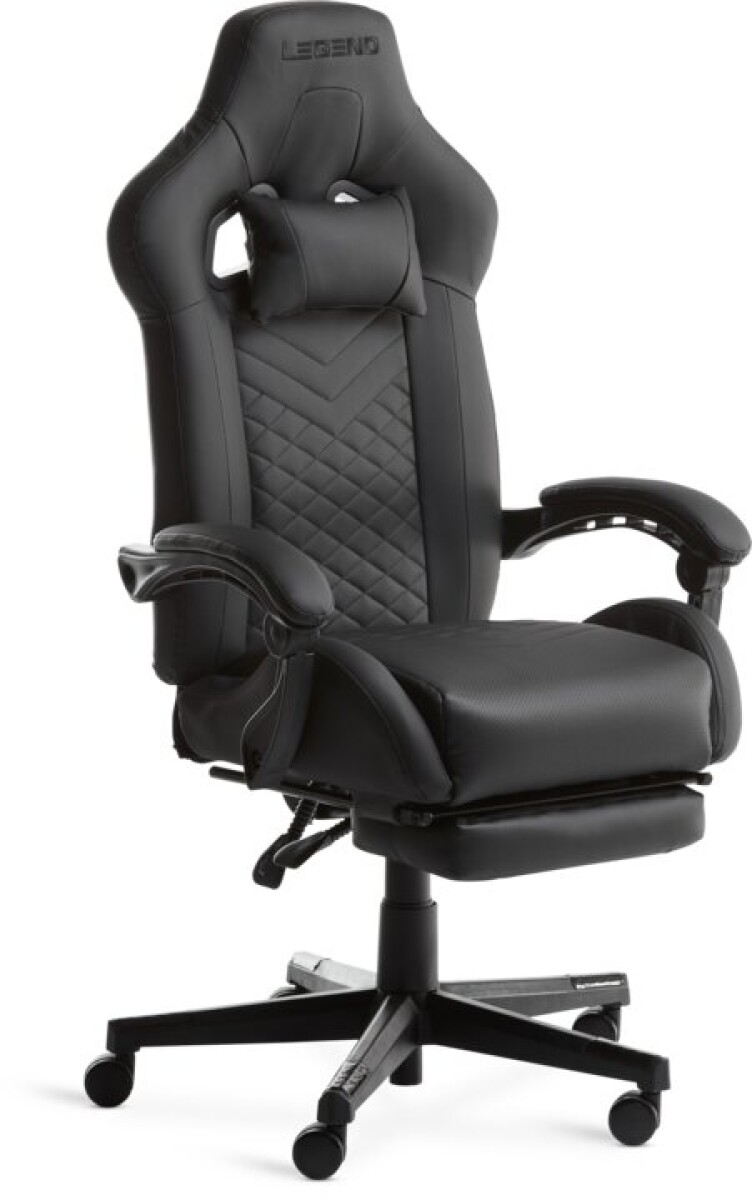 Silla gaming HALLUM con apoya pies negro 