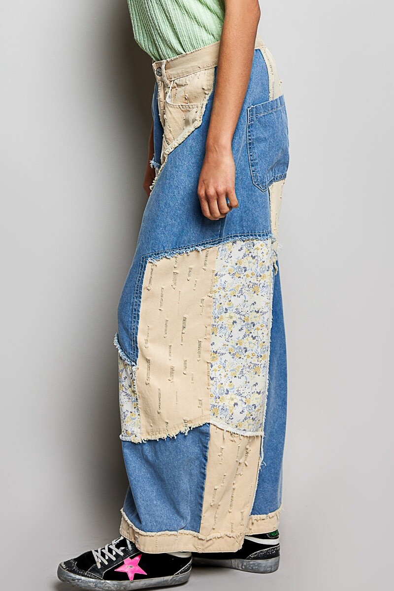 PANTALON CON PARCHES Denim