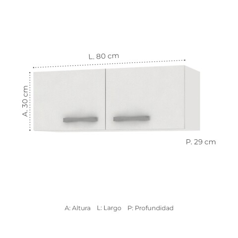 Mueble Aereo de 2 puertas s/estante interior natural 80x29x30cm Blanco