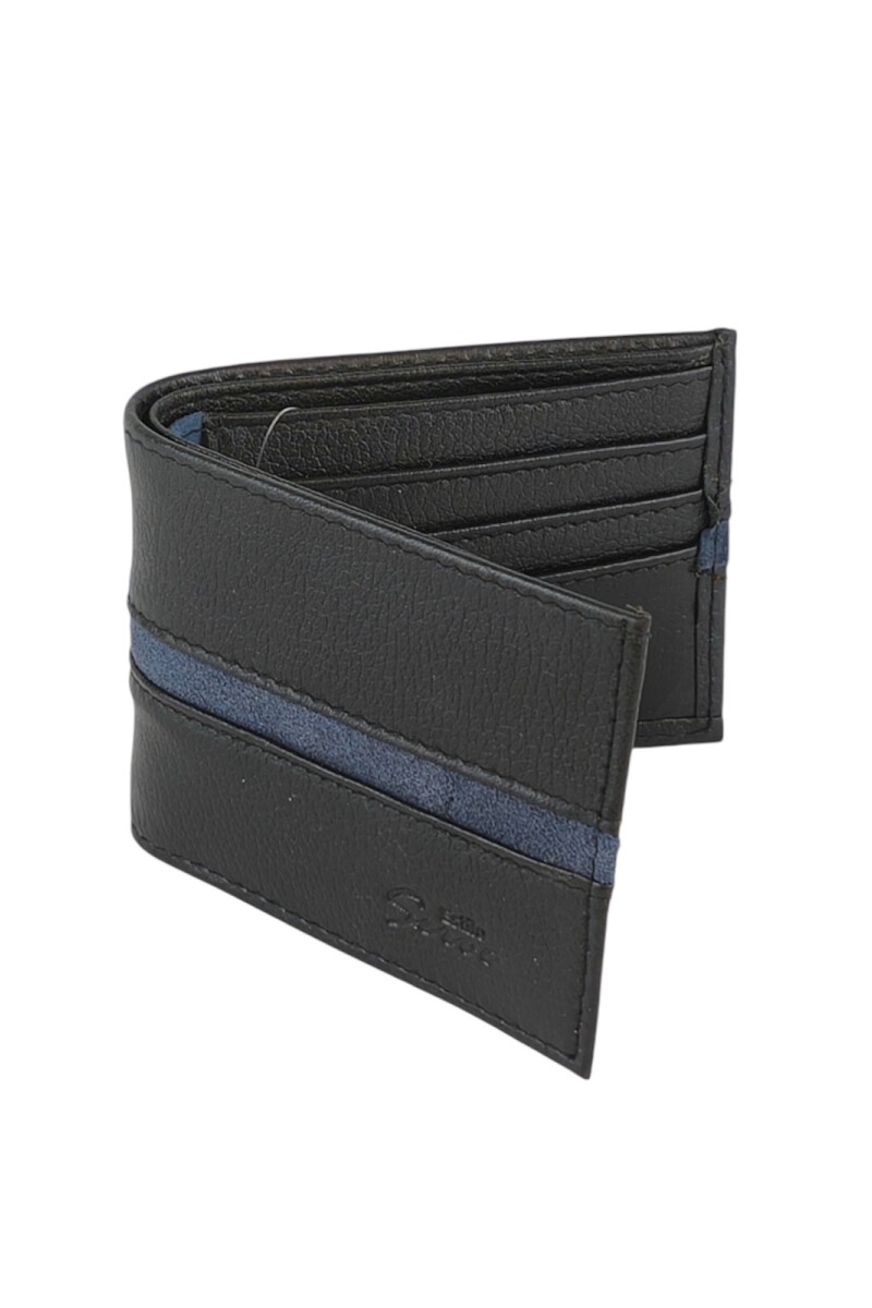 Billetera de cuero con vista en tapa Negro