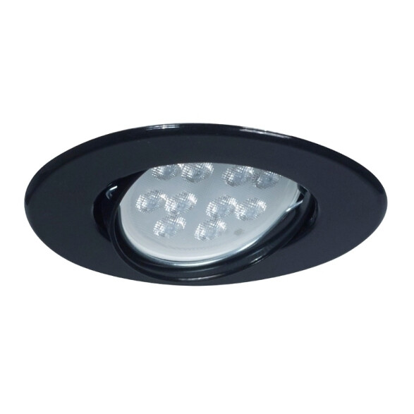 Luminaria de embutir redonda móvil negra Ø93mm JU0138