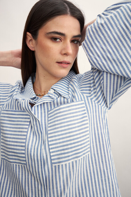 Camisa Flora Azul