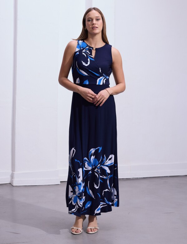 Vestido Maxi Keyhole MARINO/MULTI