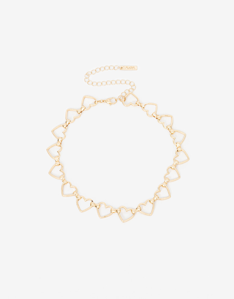 Chokers Metal Choker Corazones De Metal - Dorado