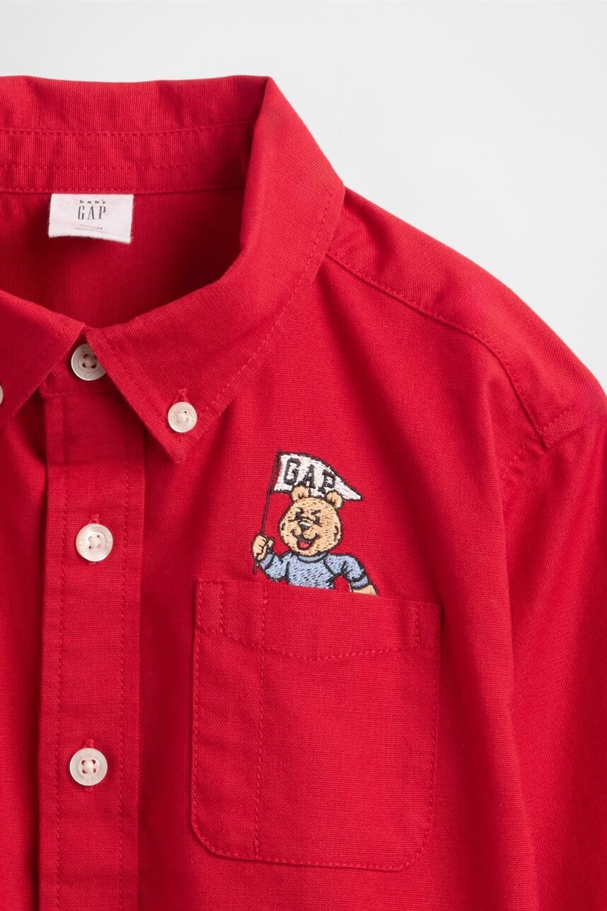 Camisa Oxford Toddler Niño Modern Red