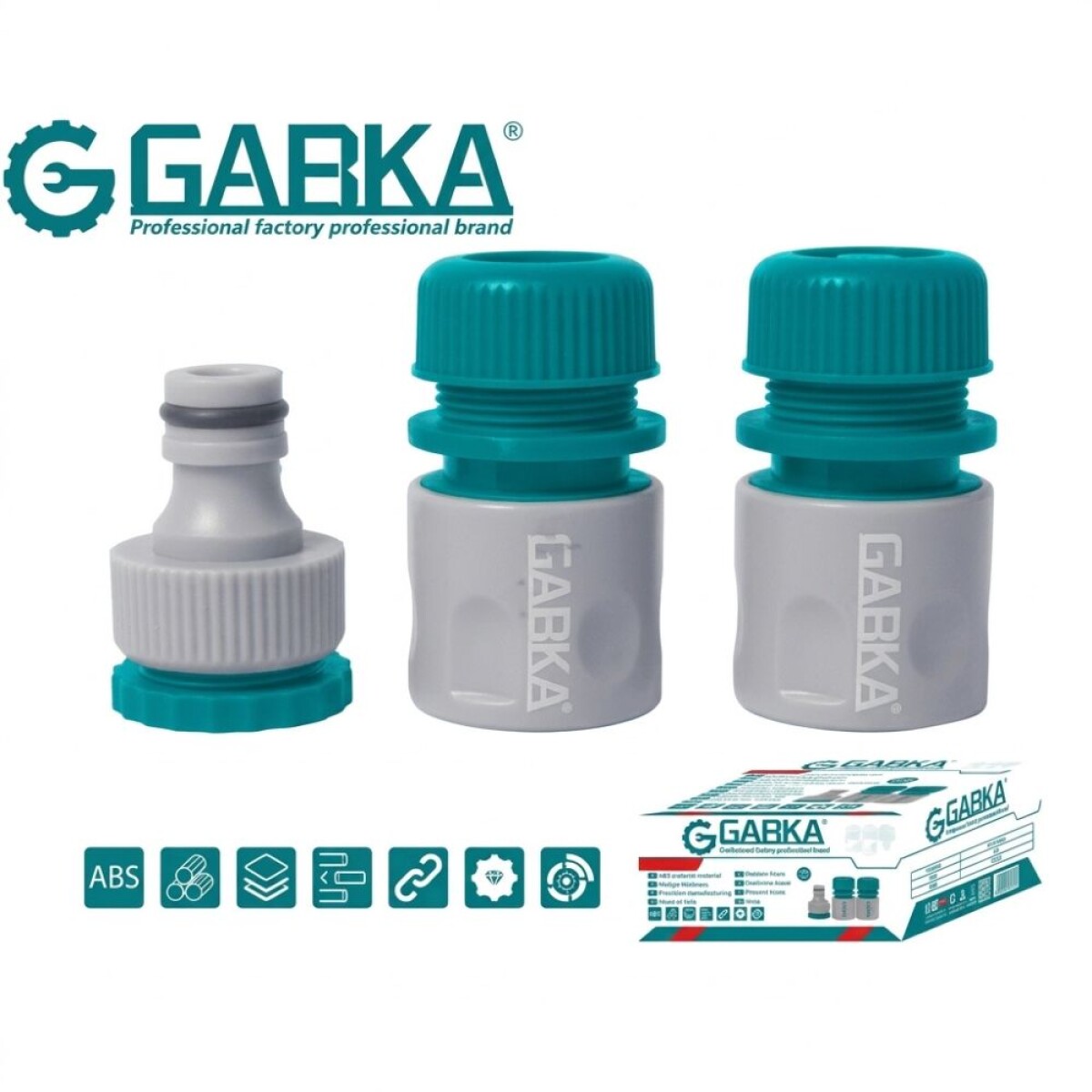 CONECTOR RAPIDO GABKA P/MANGUERA 3PZAS. 
