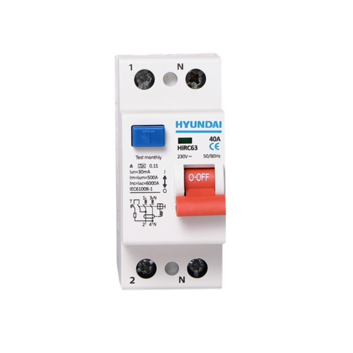 Interruptor diferencial din 2P 25A 30mA - HY2025 