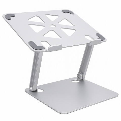 Soporte Base Alzador Acero Regulable Para Macbook Notebook Color Gris