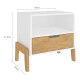 Mesa De Luz Nordica Living Dormitorio Combinada 1 Cajón X2 Blanco