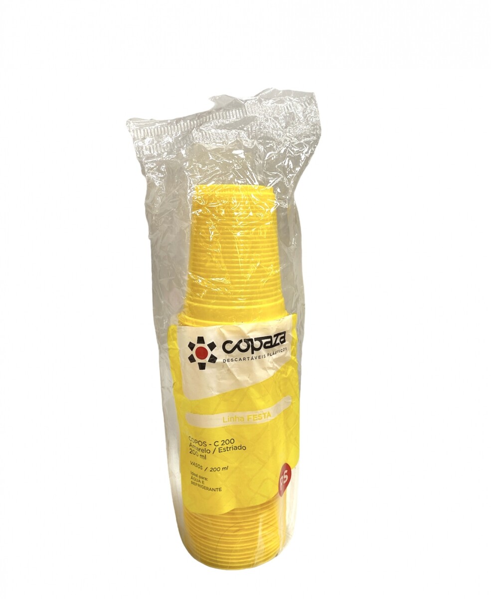 Vaso Descartable Copaza Color 200 ml x 50 - Amarillo 
