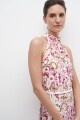 Vestido halter estampa floral multicolor
