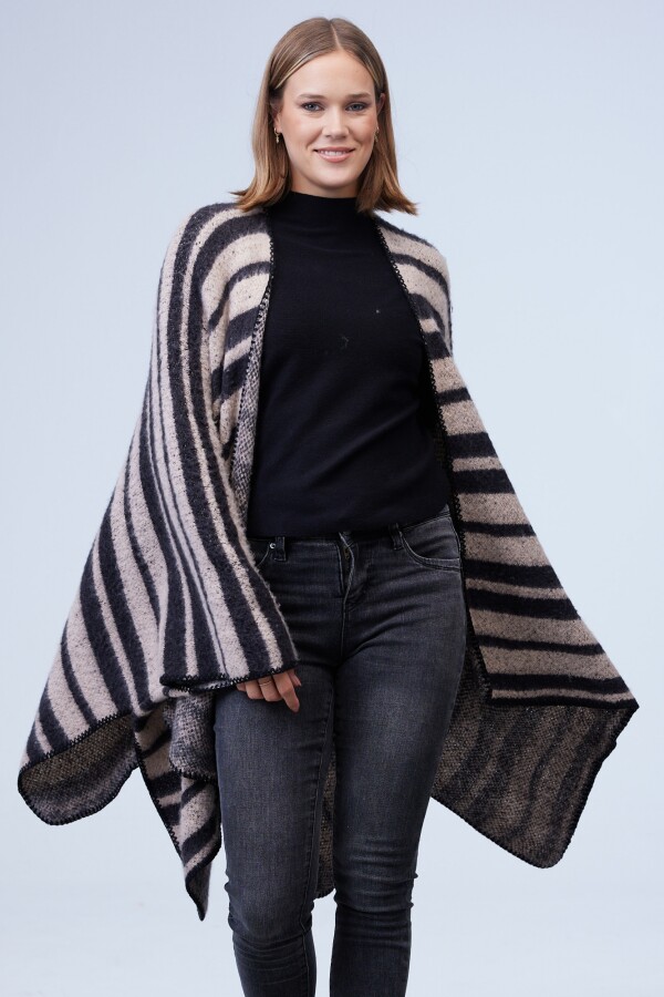 Kimono Lineas NEGRO/BEIGE