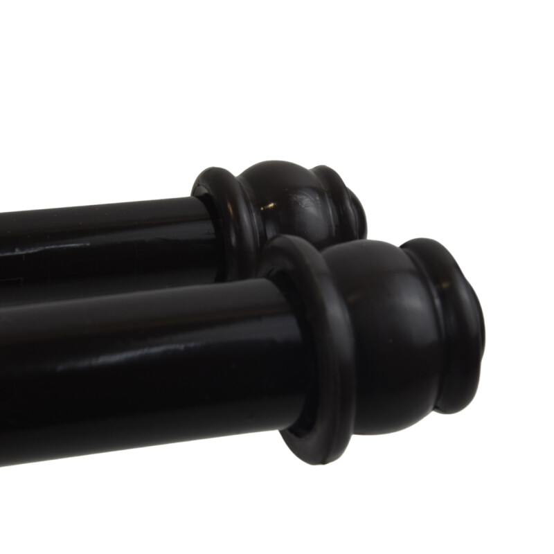 Barrote cortina doble de metal 1,5 m + 2 Soportes NEGRO