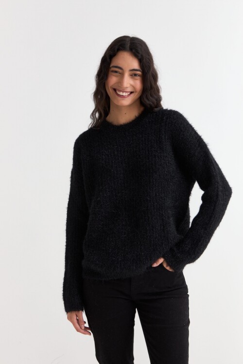 Sweater con lurex NEGRO