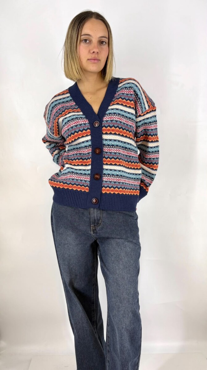SACO SLOWLY 2446 ESTAMPADO - AZUL 