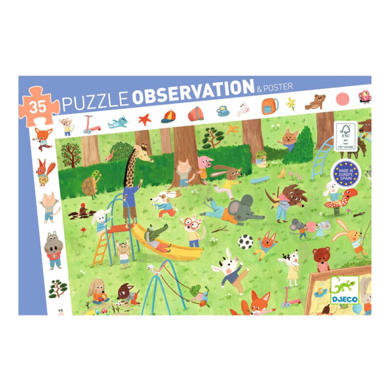 Puzzle de observación 35 piezas Pequeños amigos Djeco Puzzle de observación 35 piezas Pequeños amigos Djeco