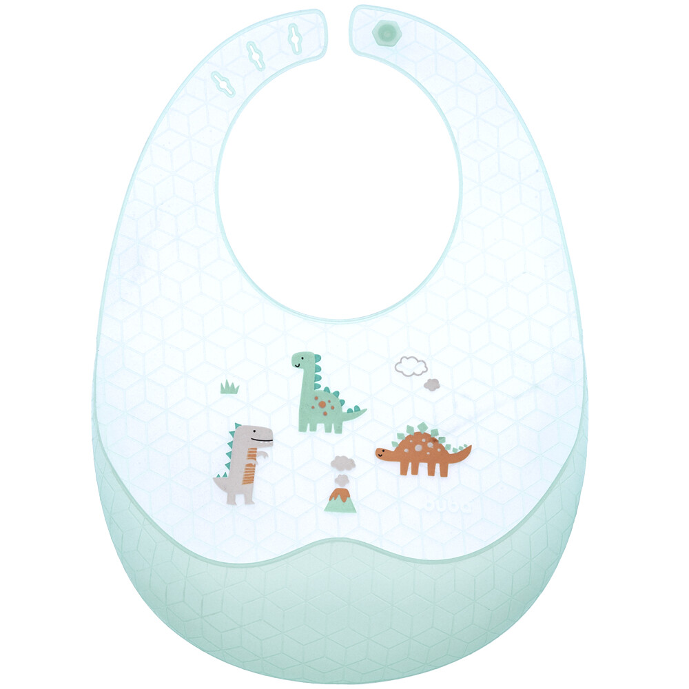 Babero silicona con estuche de viaje verde agua